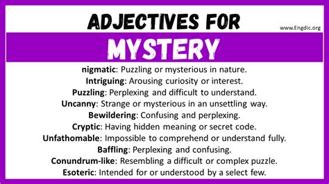 words associated with mystery.